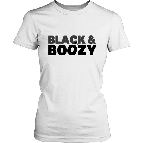 Women's Black & Boozy Tee - White