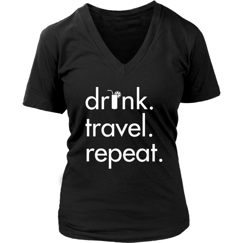 Drink Travel Repeat V-Neck