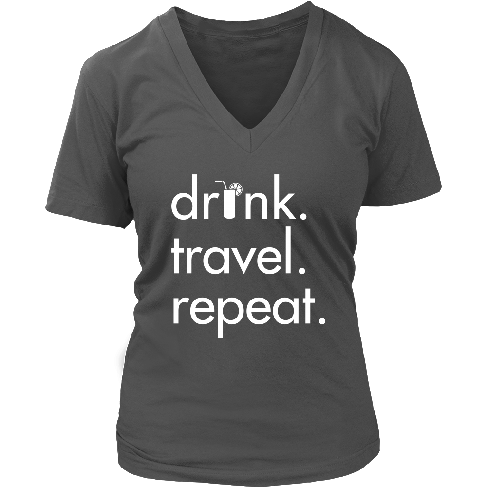 Drink Travel Repeat V-Neck