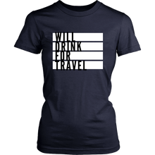 Women's Will Drink For Travel Flag Tee