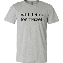 Men's Will Drink For Travel Simple Tee - White